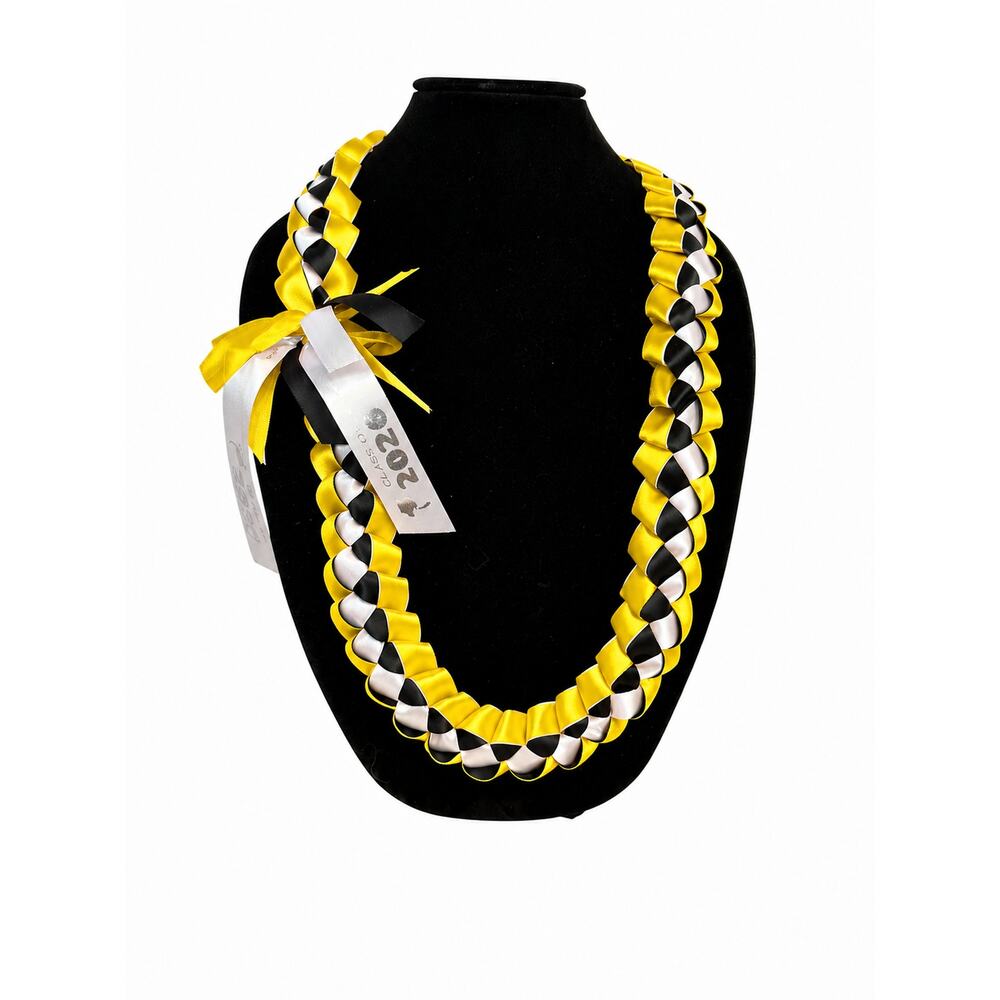 Yellow, Black White Graduation Lei Class of 2026